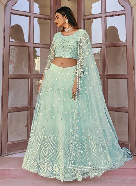 Sky Blue Colour Fancy Designer Wedding Wear Stylish Lehenga Choli Collection 5003